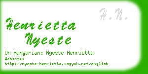 henrietta nyeste business card